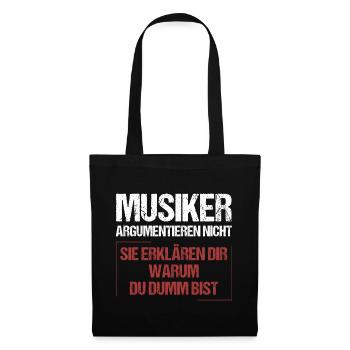 Les musiciens ne discutent pas - Sac en tissu - noir - Devant