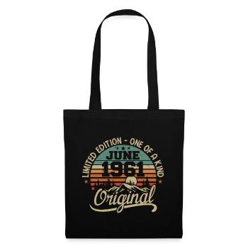 1961 juin 1961 original - juin 1961 Anniversaire - Sac en tissu - noir - Devant