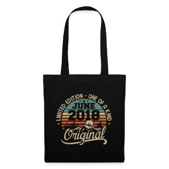 2018 Juin 2018 Original - Juin 2018 Anniversaire - Sac en tissu - noir - Devant