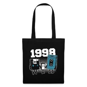 Jahrgang Jahrgang 1998 Geburtstagsgeschenk 1998 - Stoffbeutel - Schwarz - Vorne
