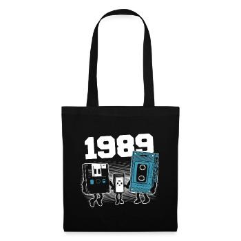 Jahrgang Jahrgang 1989 Geburtstagsgeschenk 1989 - Stoffbeutel - Schwarz - Vorne