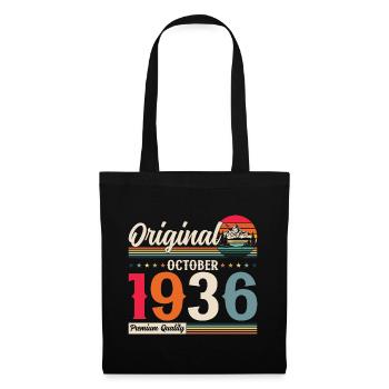 88e anniversaire Original octobre 1936 Né en 1936 - Sac en tissu - noir - Devant