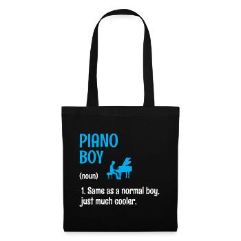 Piano Boy Wie Ein Normaler Junge, Nur viel Cooler Pi - Stoffbeutel - Schwarz - Vorne