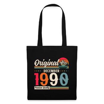 35. Geburtstag Legende Dezember 1990 Jahrgang 90 - Stoffbeutel - Schwarz - Vorne