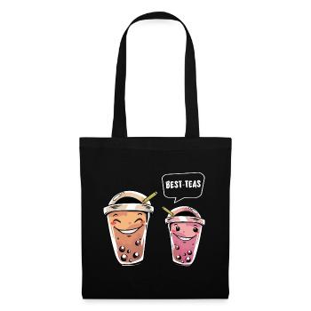 Besties Graphic Tea Lover Tea Drinker Tea Brewing - Stoffbeutel - Schwarz - Vorne