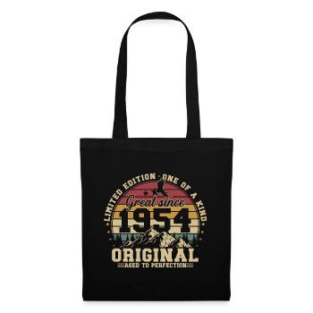 1954 Jahrgang geboren Geburtstag Geschenk - Stoffbeutel - Schwarz - Vorne