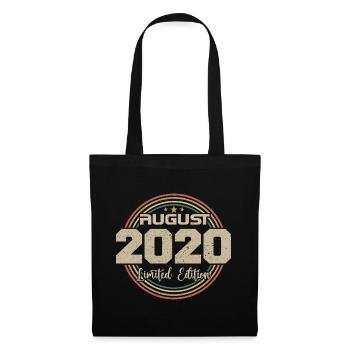 Jahrgang Geboren August 2020 Geburtstagsgeschenk 2020 - Stoffbeutel - Schwarz - Vorne