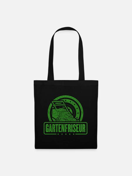 Gärtner Gartenfriseur Rasenmäher Beet Gartenarbeit - Stoffbeutel - Schwarz