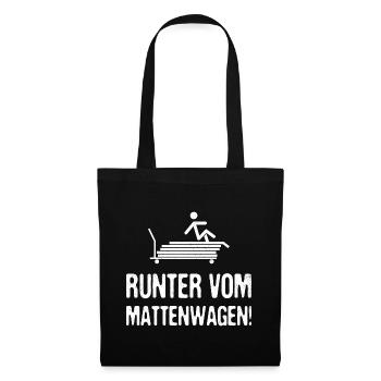 Einschulung Runter Vom Mattenwagen Sportunterricht - Stoffbeutel - Schwarz - Vorne