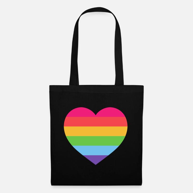 LGBTQ+ Herz - Stoffbeutel - Schwarz