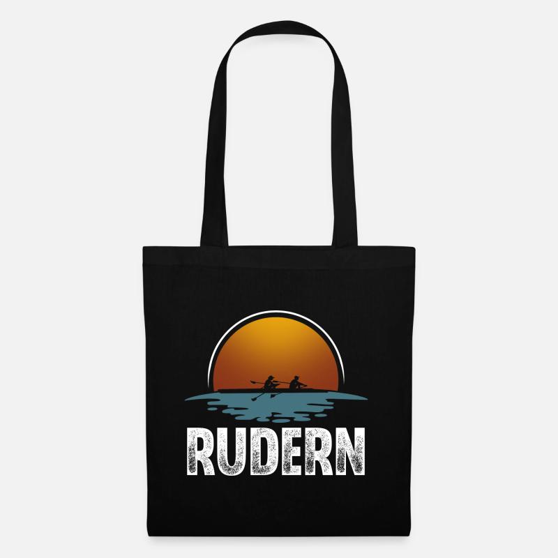 Rudern Ruderer Ruderboot Vintage - Stoffbeutel - Schwarz