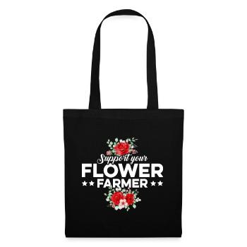 Support Your Flower Farmer Gardening Botanical Pla - Stoffbeutel - Schwarz - Vorne