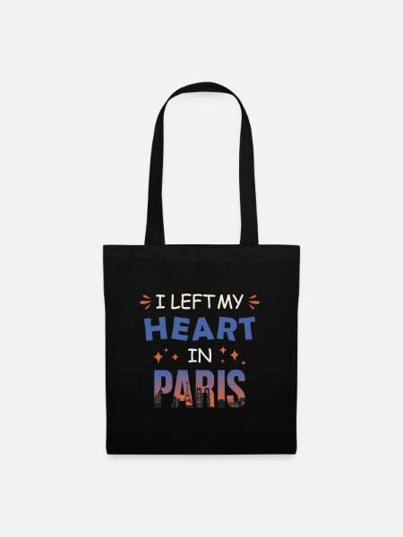 Ich habe mein Herz in Paris gelassen - Stoffbeutel - Schwarz