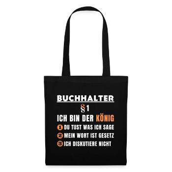 Cadeau de comptable - je suis le roi - Sac en tissu - noir - Devant