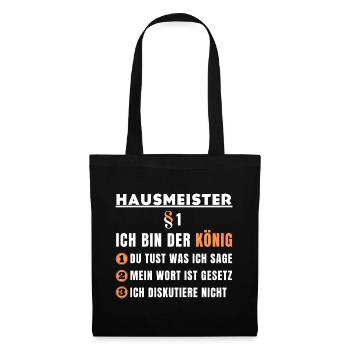 Cadeau de gardien - je suis le roi - Sac en tissu - noir - Devant