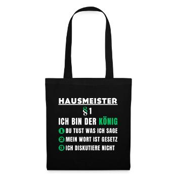 Cadeau de gardien - je suis le roi - Sac en tissu - noir - Devant
