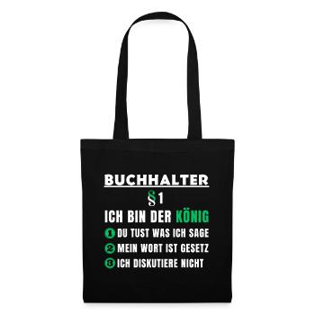 Cadeau de comptable - je suis le roi - Sac en tissu - noir - Devant