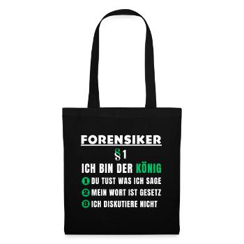 Forensic Scientist Gift - I Am The King - Tote Bag - black - Front