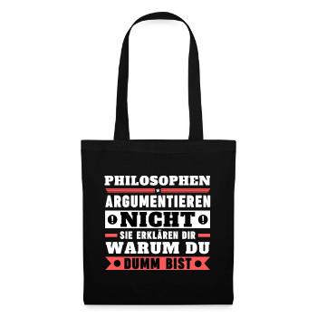 Les philosophes ne discutent pas - Sac en tissu - noir - Devant