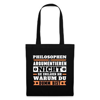 Les philosophes ne discutent pas - Sac en tissu - noir - Devant