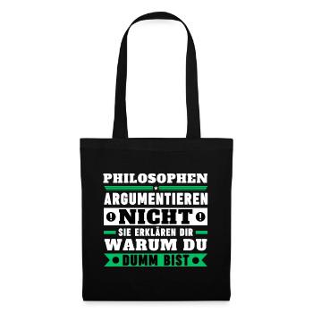 Les philosophes ne discutent pas - Sac en tissu - noir - Devant
