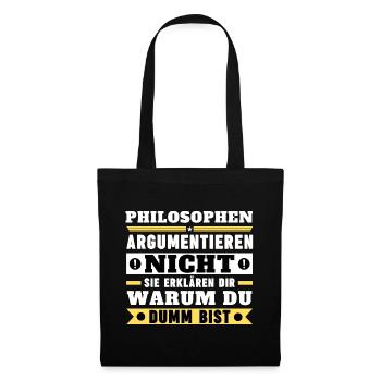 Les philosophes ne discutent pas - Sac en tissu - noir - Devant