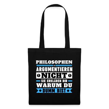 Les philosophes ne discutent pas - Sac en tissu - noir - Devant