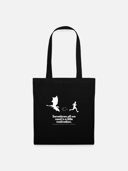 Extra Portion Motivation für Läufer Drache - Stoffbeutel - Schwarz