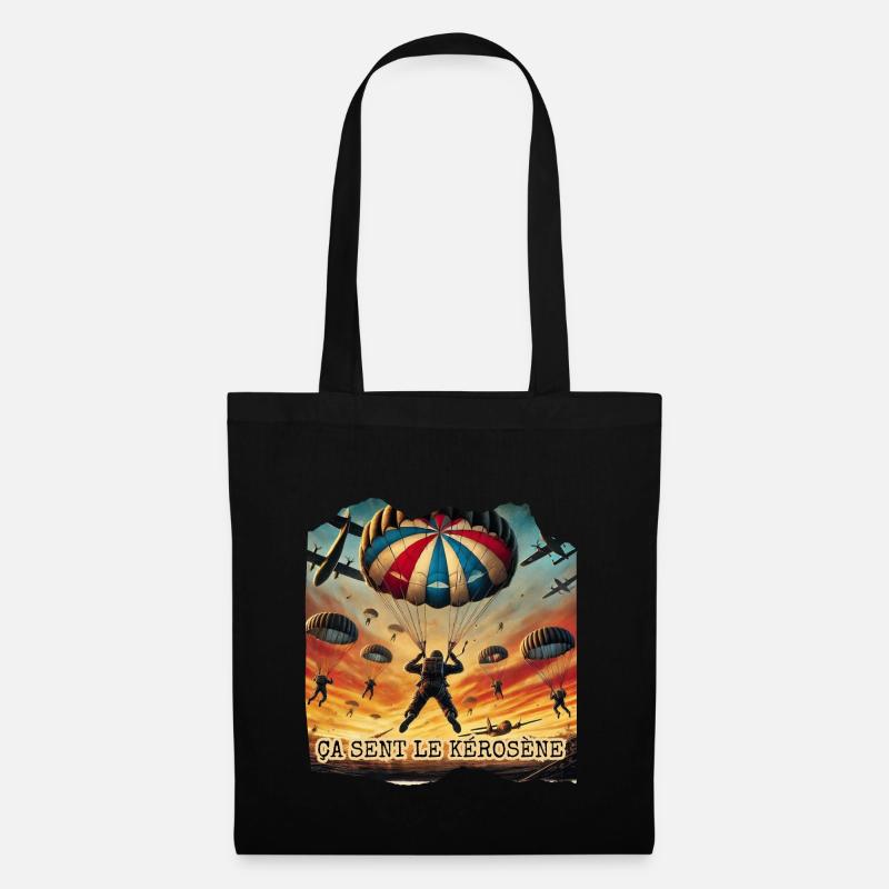 "Ça Sent le Kérosène - Aventure Céleste" - Sac en tissu - noir