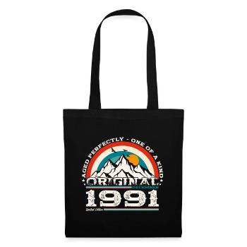 33. Geburtstag Oldtimer Dezember 1991 Jahrgang 91 - Stoffbeutel - Schwarz - Vorne