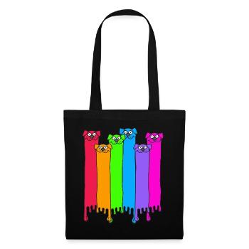 LGBT Regenbogen Hunde - Stoffbeutel - Schwarz - Vorne