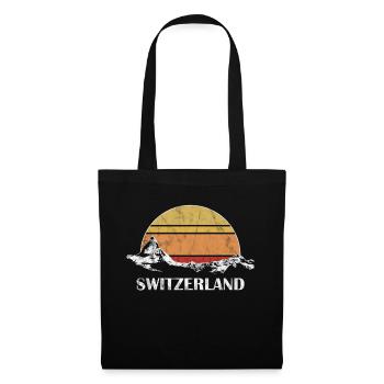 Suisse Alpes Cervin Vintage Retro Cadeau - Sac en tissu - noir - Devant