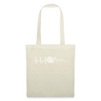 Tricot - laine - aiguille - fait main - amour - Sac en tissu - nature - Devant
