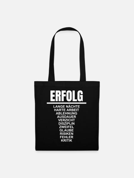 Erfolg - Motivation - Entrepreneur - Selbstständig - Stoffbeutel - Schwarz