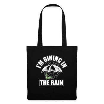 GIN - Rain - Regenschirm - Gin Tonic - Spaß -Regen - Stoffbeutel - Schwarz - Vorne