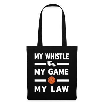 Basketball Schiedsrichter Pfeife Spiele Geschenk - Stoffbeutel - Schwarz - Vorne