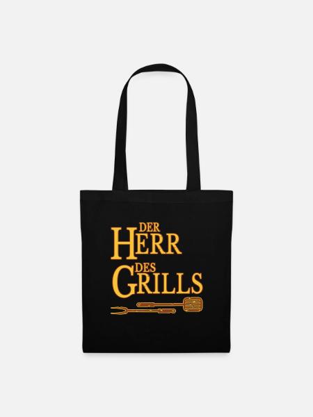 Der Herr des Grills Grillen BBQ Maenner - Stoffbeutel - Schwarz