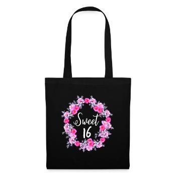Cadeaux Sweet Sixteen Girl Teeny Teens Roses - Sac en tissu - noir - Devant