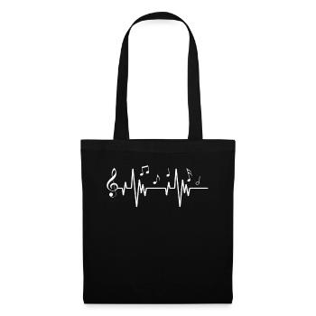 Festival de musique Heartbeat Singing Play Gift - Sac en tissu - noir - Devant