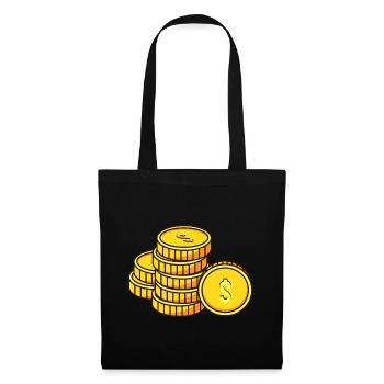 Münzen Geschenk, geld reichtum goldmünzen dollar - Stoffbeutel - Schwarz - Vorne