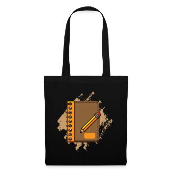 Cahier de devoirs, inscription à l'école de cadeaux - Sac en tissu - noir - Devant