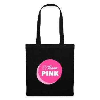 Team Pink Brustkrebs Kampf gegen Krebs Schleife - Stoffbeutel - Schwarz - Vorne