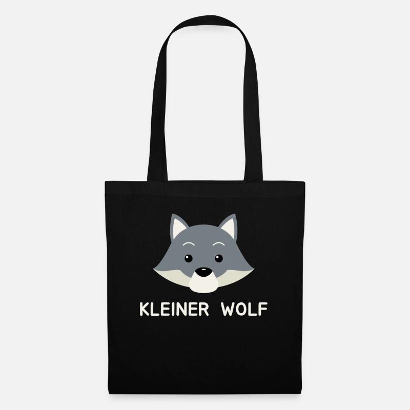 Wölfe Kleiner Wolf Rudel Wald Mystik Geschenk - Stoffbeutel - Schwarz