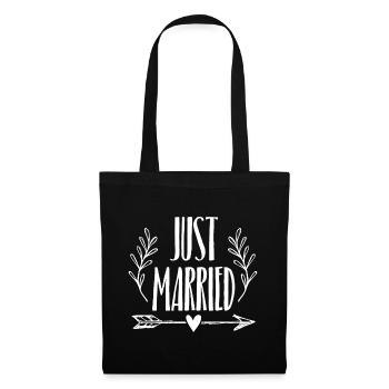 Just Married, present bride groom wedding - Tote Bag - black - Front