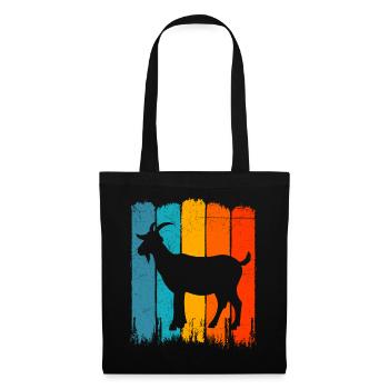 Chèvre, cadeau animal de ferme de chèvre animal - Sac en tissu - noir - Devant