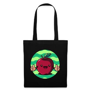 pomme mignonne, fruit fruit vitamines - Sac en tissu - noir - Devant