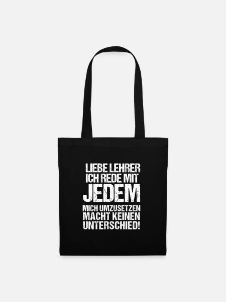 Mit Jedem Schule Schüler Nervensäge Spruch Lehrer - Stoffbeutel - Schwarz