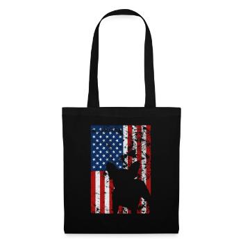 Bouledogue Français USA Drapeau Amour Cadeau - Sac en tissu - noir - Devant
