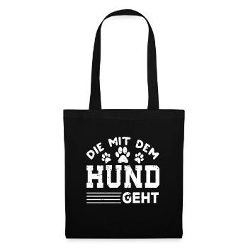 Hunde Gassi Gehen Hundebesitzerin Hundehalterin - Stoffbeutel - Schwarz - Vorne