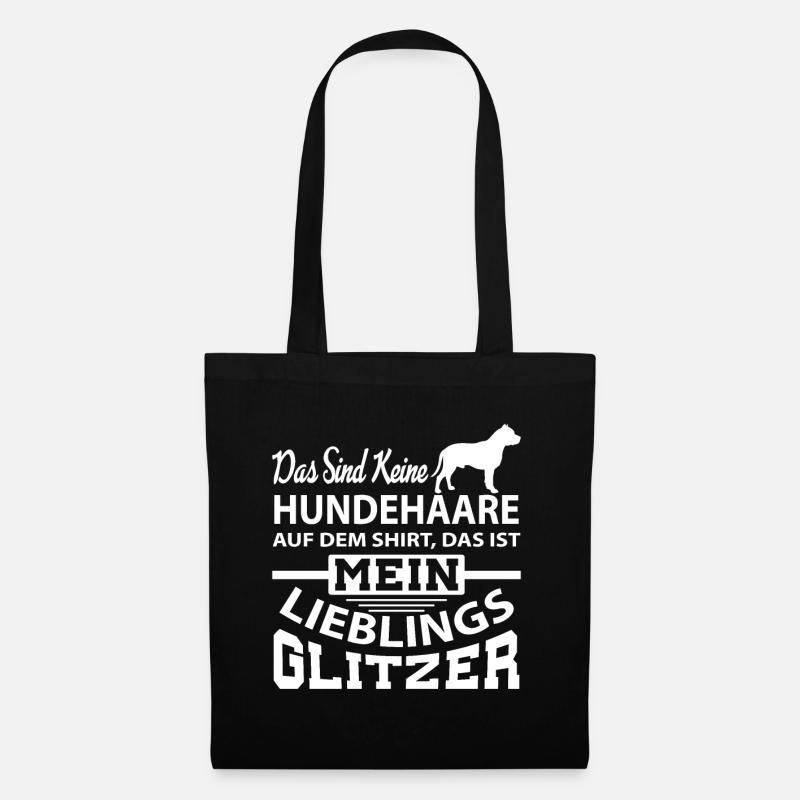 Glitzer Hundehaare Hunderasse Hundebesitzer Spruch - Stoffbeutel - Schwarz